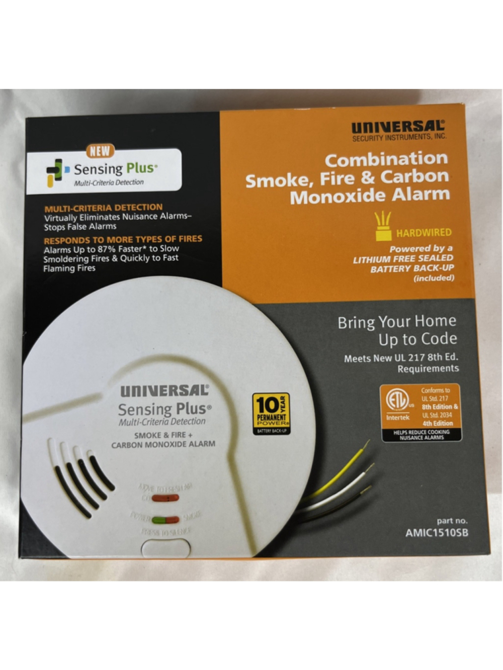 USI Sensing Plus AMIC1510SB Multi Criteria Hardwired Combo Smoke Fire & Carbons